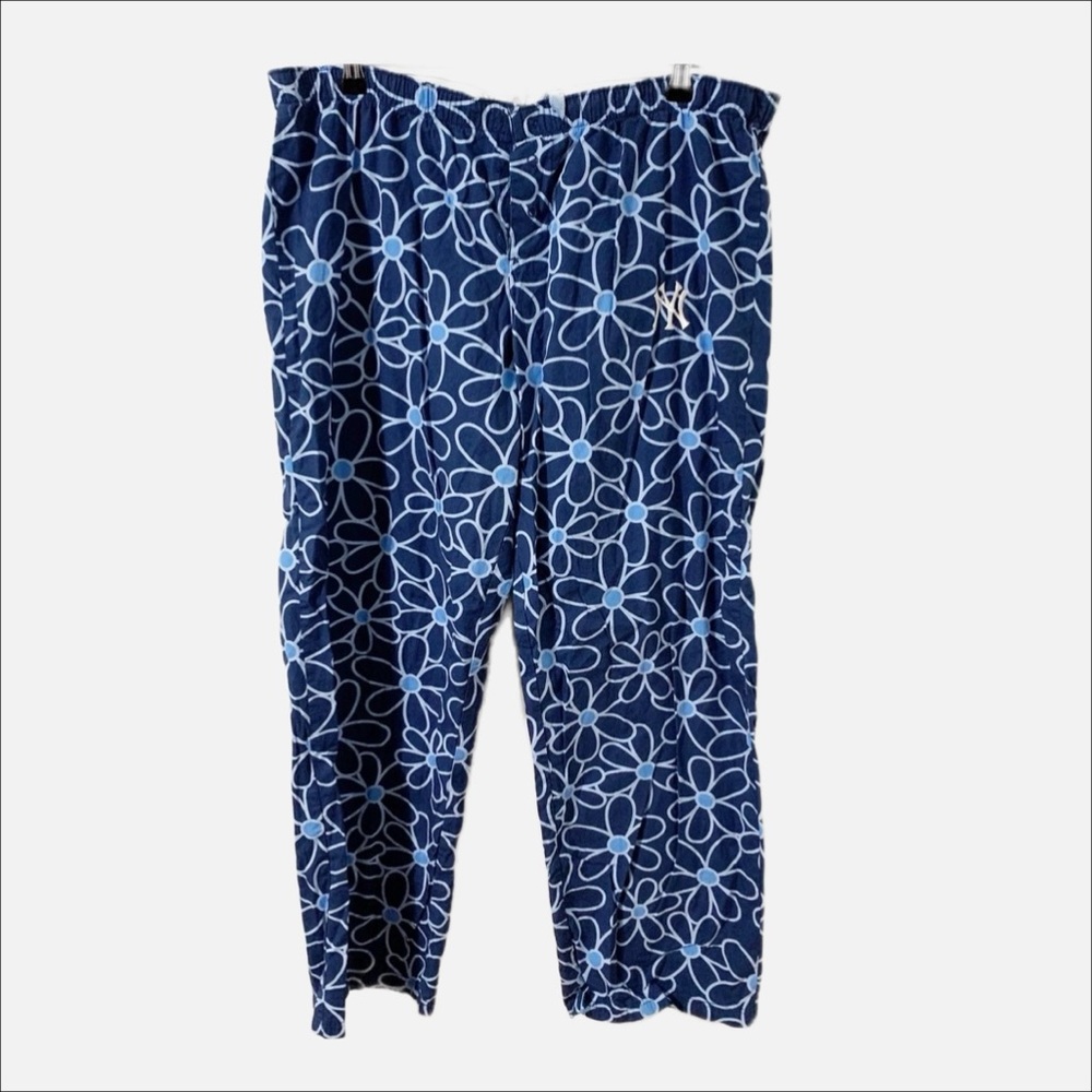 Genuine Merchandise New York Yankees Cotton Lounge Pants Daisy Pattern Open Fly